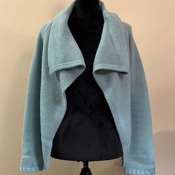 Express Wool Acrylic Blend Open Sweater Cardigan. Seafoam color. Size SP - Picture 3 of 9